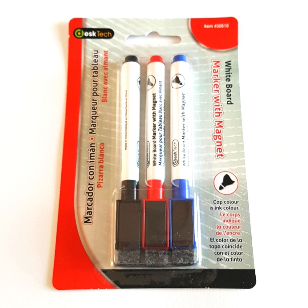 2/15$ 3 pcs Erasable Magnetic Markers for White Boards (Small)